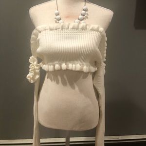 White off shoulder crop top